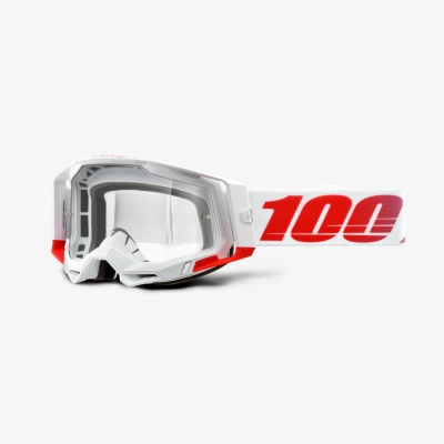 Okuliare 100% Racecraft 2, st-kith bielo-červené,číre