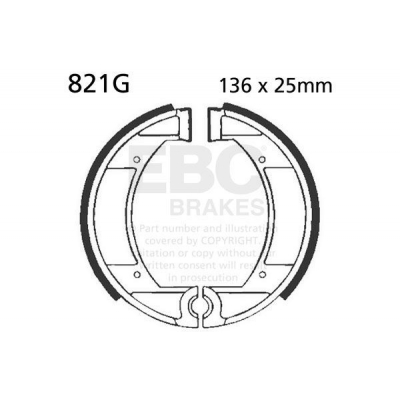 Brzdové čeľuste -sada EBC 821G drážkovaný