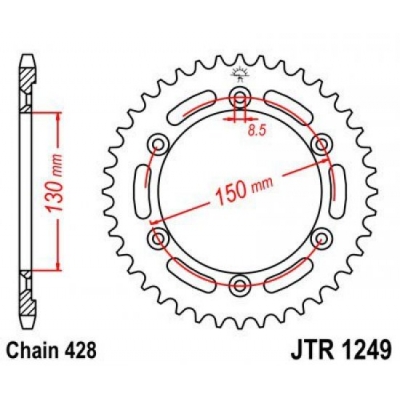 Reťazová rozeta JT JTR 1249-428