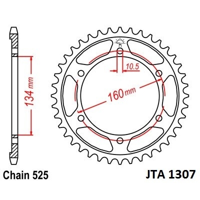 Hliníková reťazová rozeta JT JTA 1307-525