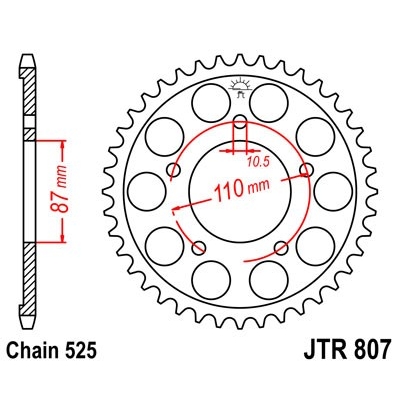 Hliníková reťazová rozeta JT JTA 807-525