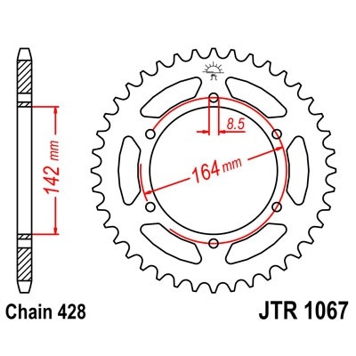 Reťazová rozeta JT JTR 1067-428