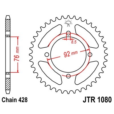 Reťazová rozeta JT JTR 1080-428