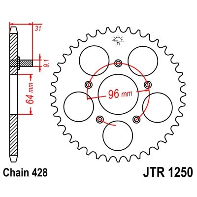 Reťazová rozeta JT JTR 1250-428