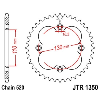 Reťazová rozeta JT JTR 1350-520