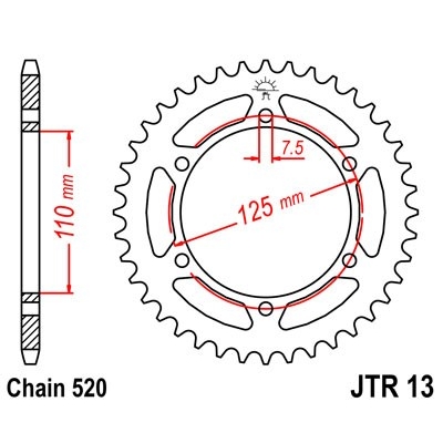 Reťazová rozeta JT JTR 13-520