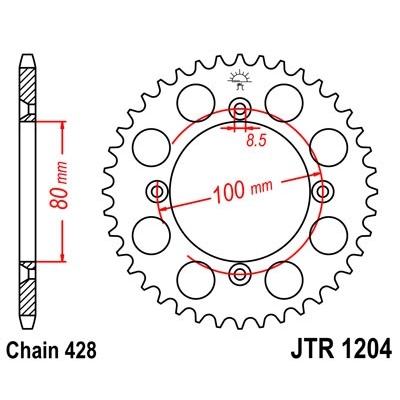 Reťazová rozeta JT JTR 1204-428