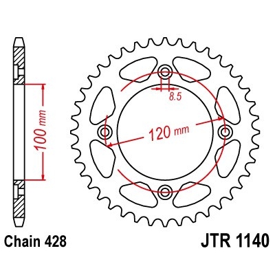 Reťazová rozeta JT JTR 1140-428