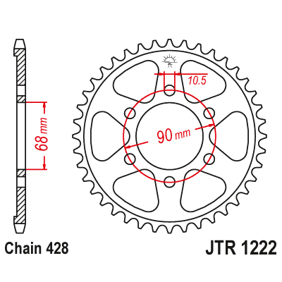 Reťazová rozeta JT JTR 1222-428