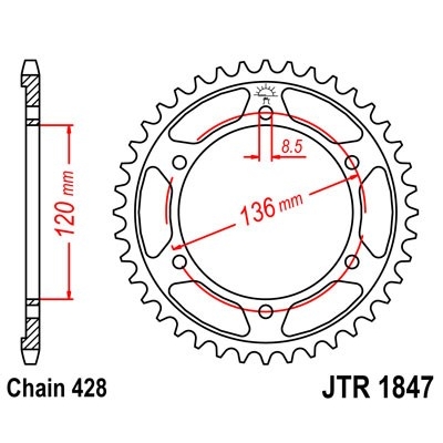 Reťazová rozeta JT JTR 1847