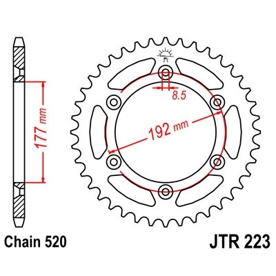 Reťazová rozeta JT JTR 223