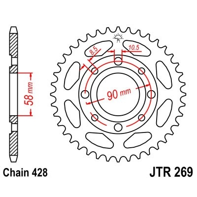 Reťazová rozeta JT JTR 269