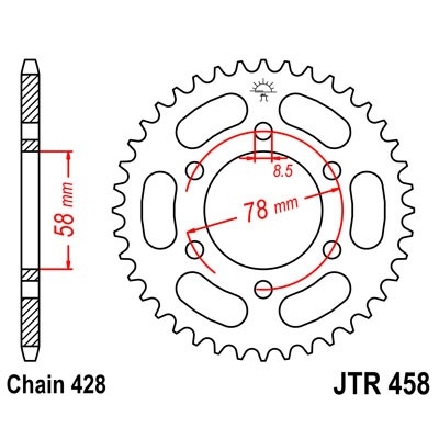 Reťazová rozeta JT JTR 458