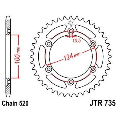 Reťazová rozeta JT JTR 735