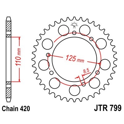Reťazová rozeta JT JTR 799