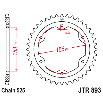 Reťazová rozeta JT JTR 893-525