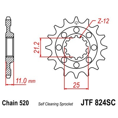 Kolečko JT JTF 824 SC Self Cleaning Lightweight