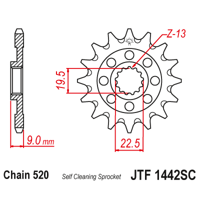 Kolečko JT sprockets JTF 1442