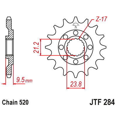 Kolečko JT sprockets JTF 284