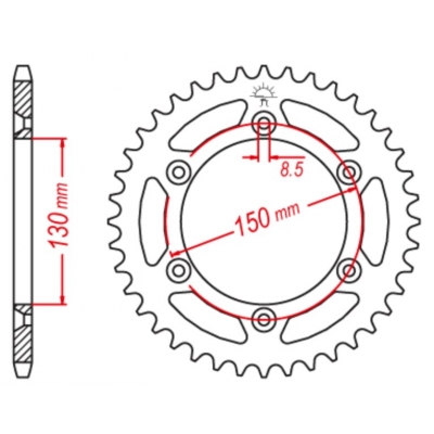 Rozeta hliníková M-Cax 50z. - Yamaha WR/YZ/YZF - rovnaká ako JTR251