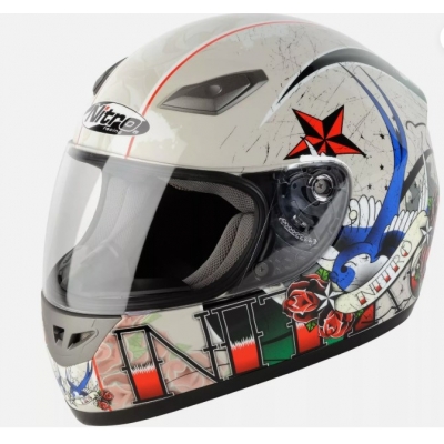 Prilba Nitro Tattoo beige green red