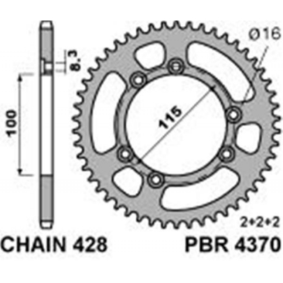 Rozeta PBR 4370 56z. Alu