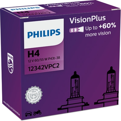 Žiarovka PHILIPS H4 60/55W+60%, 2 ks