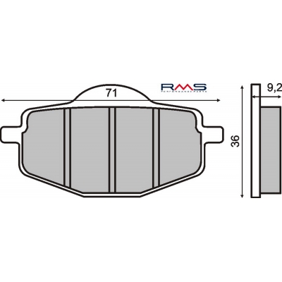 Brzdové obloženie RMS 225101430 predné Not homologated organic