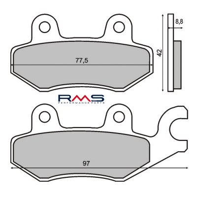 Brzdové obloženie RMS 225100350 organické