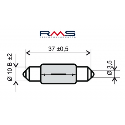 Žiarovka RMS 246510175 12V 5W, T11X39 S8.5 biela