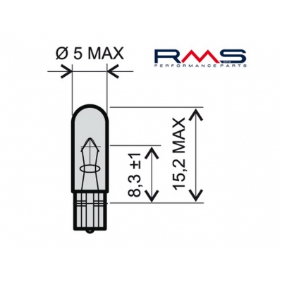Žiarovka RMS 246510275 12V 2,3W, T5 biela