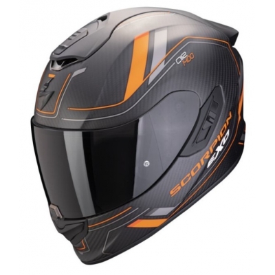 Prilba Scorpion EXO-1400 Evo II Carbon Air Mirage 2024 Matt Black Orang