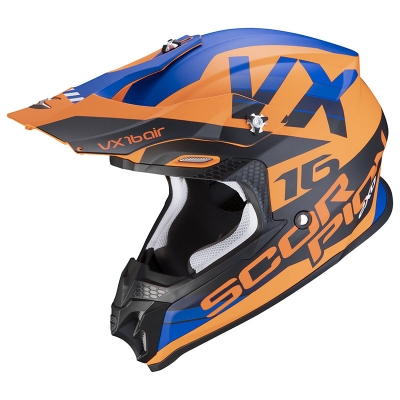 Prilba Scorpion VX-16 AIR X-Turn 2021, matná oranžovo-modrá
