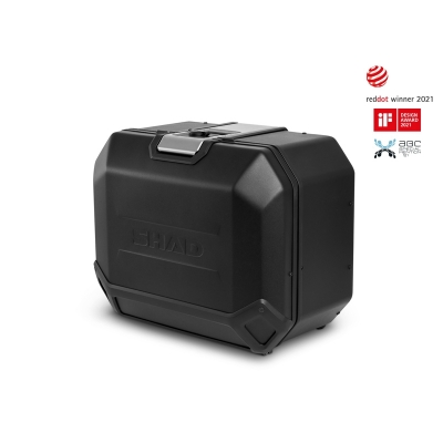 Kompletná sada bočných čiernych hliníkových kufrov SHAD TERRA BLACK , 36/47 l litrov, vrátane montážnej sady SHAD KTM Super Adventure 1290 (R, S)