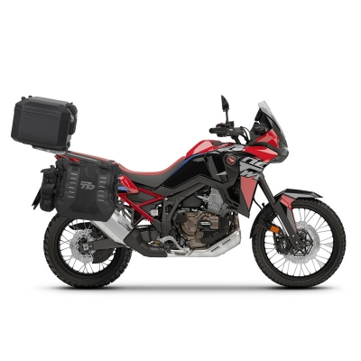 Kompletná sada sedlových brašní SHAD TERRA TR40 adventure a hliníkového kufra SHAD TERRA BLACK 37L vrátane montážnej sady SHAD HONDA CRF 1100 Africa Twin