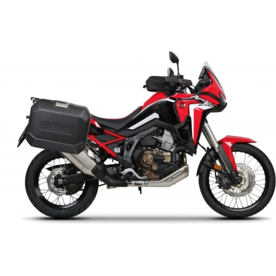 Kompletná sada bočných čiernych hliníkových kufrov SHAD TERRA BLACK , 36/47 l litrov, vrátane montážnej sady SHAD HONDA CRF 1100 Africa Twin