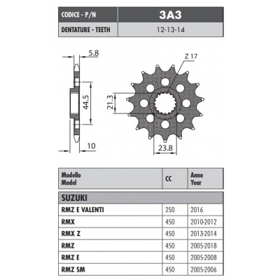 Kolečko Sunstar 3A3 13z.