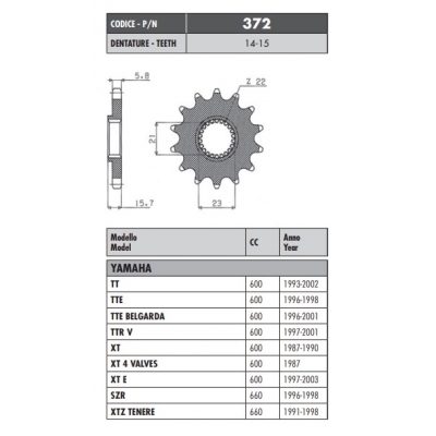 Kolečko Sunstar 372 15z.