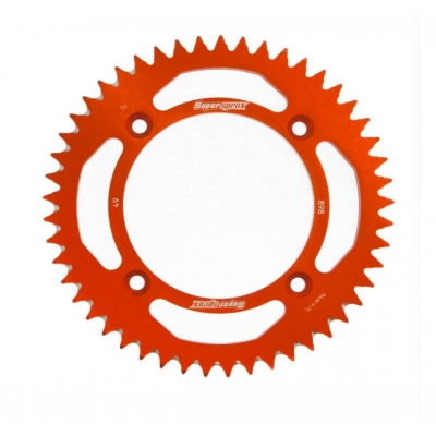 Hliníková reťazová rozeta SUPERSPROX RAL-898:49-ORG oranžová 49 zubov,428