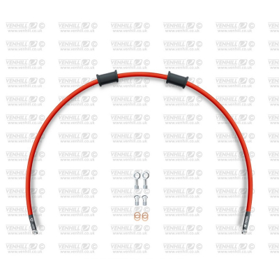 Hadica prednej brzdy sada Venhill POWERHOSEPLUS YAM-4002RS-RD (1 hadica v sade) červené hadice, nerezové koncovky