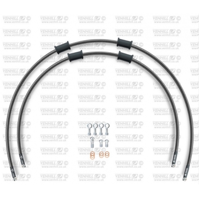 RACE -predok-sada Venhill POWERHOSEPLUS HON-7018F-CB (2 hadice v sade) karbónové hadice, chrómové koncovky