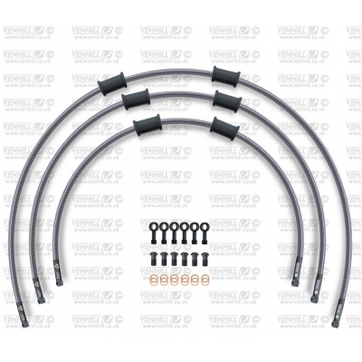 ŠTANDART -predok -sada Venhill POWERHOSEPLUS BMW-11002FB (3 hadice v sade) priehľadné hadice, čierne koncovky